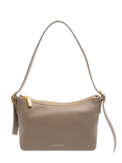 COCCINELLE CHERRY Petit sac bandoulière en cuir taupe chaud - Sacs pour Femme