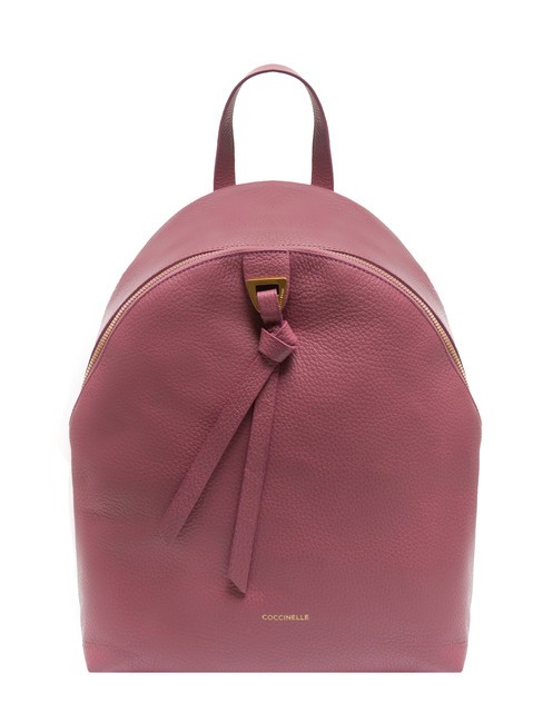 COCCINELLE JOY Sac à dos rond en cuir avec pompon pulpe rose - Sacs pour Femme