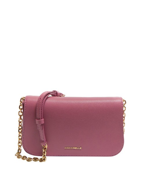 COCCINELLE CLOUD TEXTURED Mini sac en cuir avec bandoulière chaîne pulpe rose - Sacs pour Femme