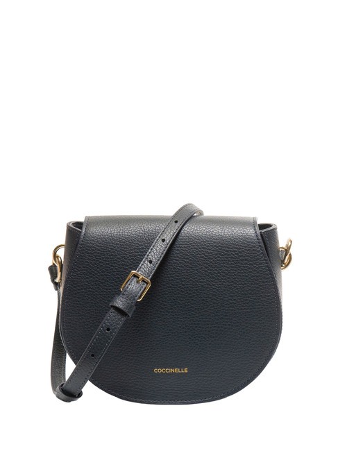 COCCINELLE ALPHA Sac bandoulière en cuir à rabat bleu nuit - Sacs pour Femme