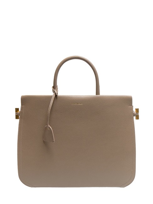 COCCINELLE BLUE SOFT Sac à main en cuir martelé taupe chaud - Sacs pour Femme