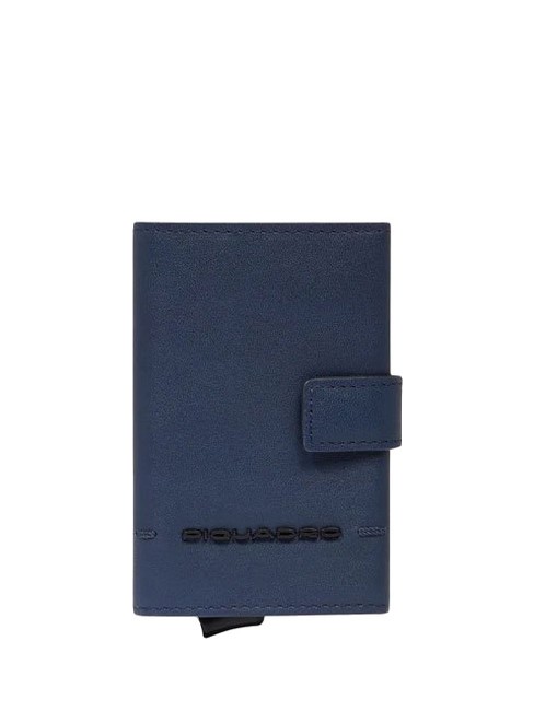 PIQUADRO KIRI Porte-cartes en cuir bleu - Portefeuilles Homme