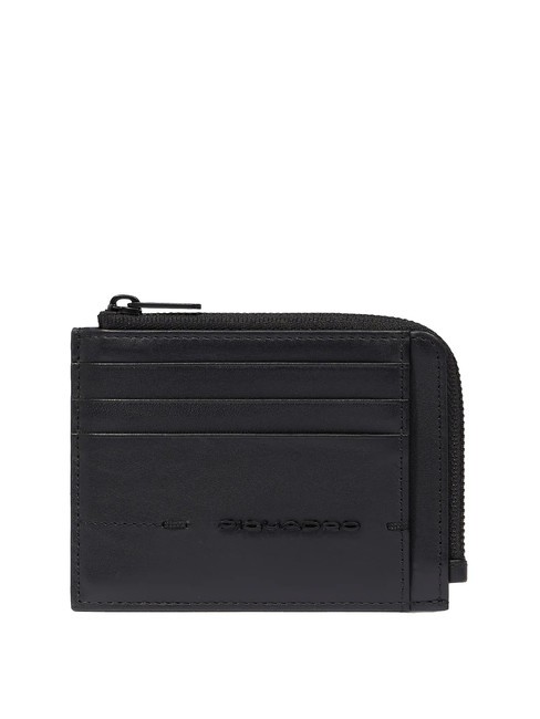 PIQUADRO KIRI Porte-cartes en cuir Noir - Portefeuilles Homme