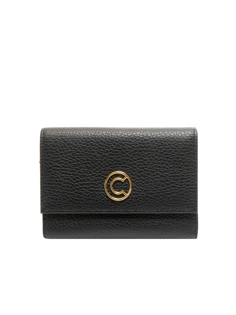 COCCINELLE TULIP Portefeuille moyen en cuir, 4cc Noir - Portefeuilles Femme