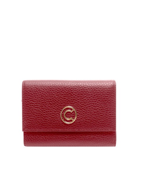 COCCINELLE TULIP Portefeuille moyen en cuir, 4cc rouge grenat - Portefeuilles Femme