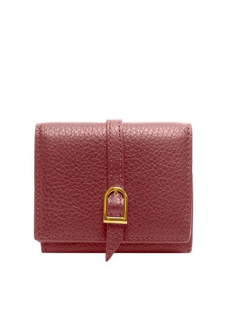 COCCINELLE CHERRY Petit portefeuille en cuir, 4cc rouge grenat - Portefeuilles Femme