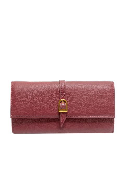 COCCINELLE CHERRY Grand portefeuille en cuir, 12 cc rouge grenat - Portefeuilles Femme