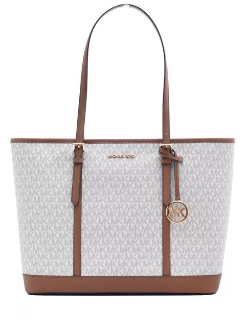 MICHAEL KORS JET SET TRAVEL Monogram Cabas épaule vanille - Sacs pour Femme