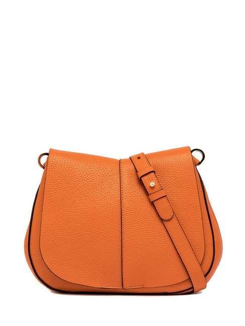 GIANNI CHIARINI HELENA ROUND Sac en cuir avec double bandoulière orange flamme - Sacs pour Femme