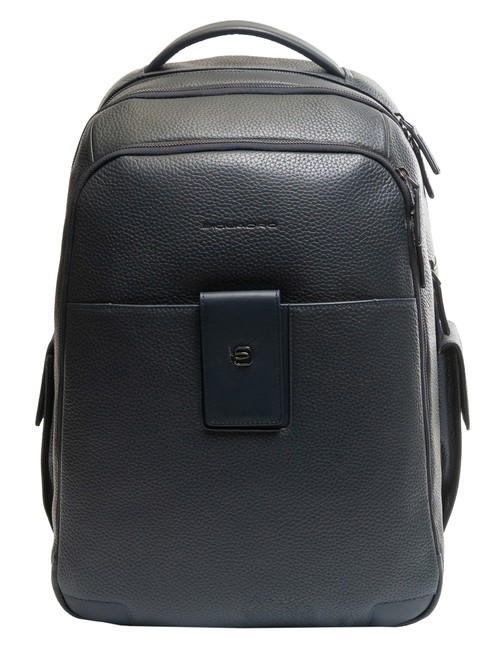 PIQUADRO ILI Sac à dos en cuir grainé, pièce 15,6" bleu - Sacs à dos pour ordinateur portable