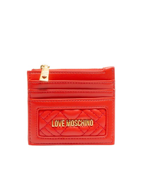 LOVE MOSCHINO QUILTED  Porte-cartes / Porte-monnaie  ROUGE - Portefeuilles Femme