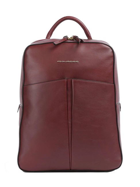 PIQUADRO ASHLEY Sac à dos pour ordinateur portable 14" en cuir Bordeaux - Sacs à dos pour ordinateur portable