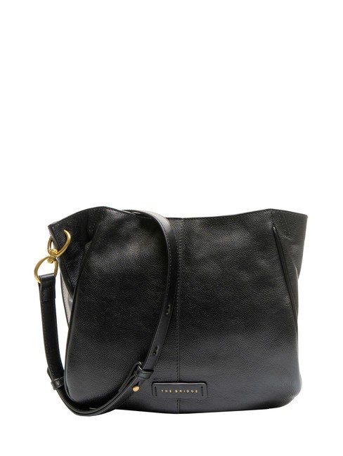 THE BRIDGE ELISABETTA Sac bandoulière en cuir black Gold - Sacs pour Femme