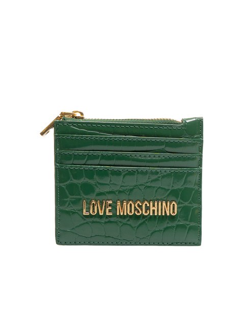 LOVE MOSCHINO SHINY CROCO Porte-cartes / Porte-monnaie  vert - Portefeuilles Femme