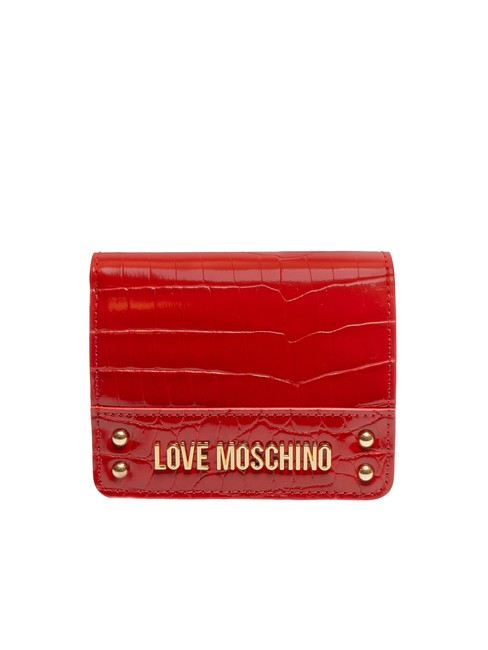 LOVE MOSCHINO SHINY CROCO Portefeuille femme ROUGE - Portefeuilles Femme