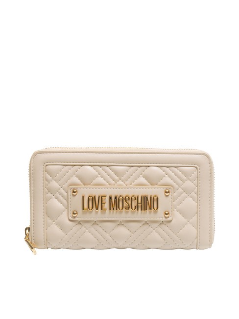 LOVE MOSCHINO QUILTED L Portefeuille zippé Ivoire - Portefeuilles Femme