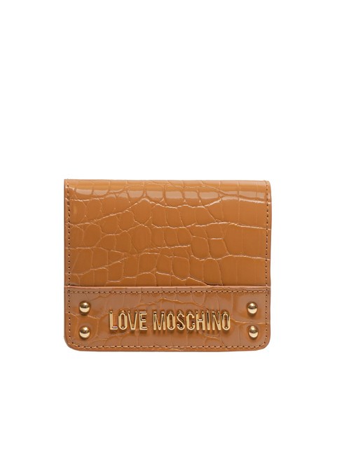 LOVE MOSCHINO SHINY CROCO Portefeuille femme noix - Portefeuilles Femme