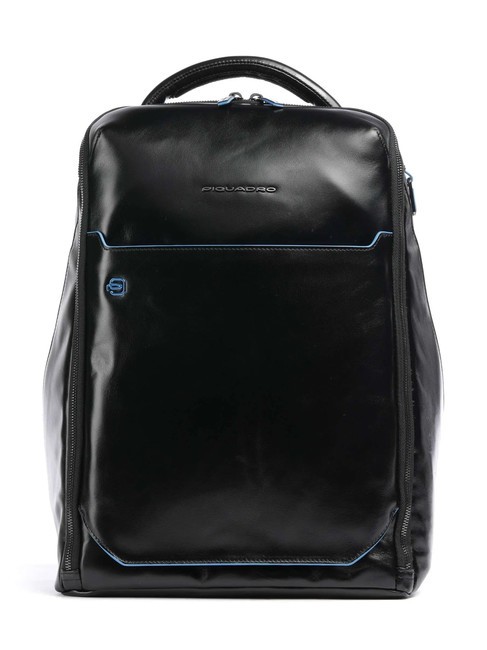 PIQUADRO BLUE SQUARE Sac à dos en cuir, support ordinateur 14" Noir - Sacs à dos pour ordinateur portable