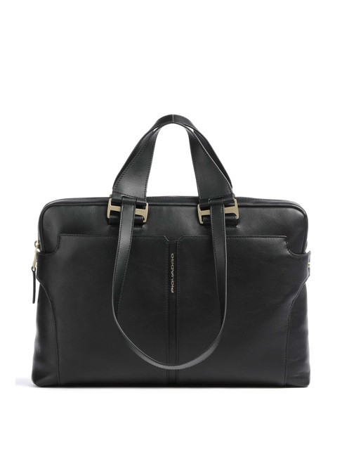 PIQUADRO RAY Mallette en cuir, support ordinateur 15,6" Noir - Sacs pour Femme