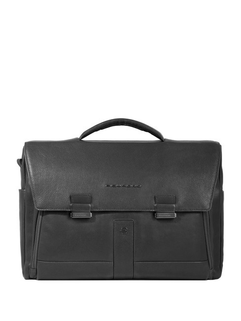 PIQUADRO CARL Mallette en cuir, support ordinateur 15,6" Noir - Porte Documents Travail