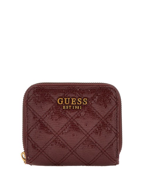 GUESS GIULLY  Mini portefeuille zippé Bordeaux - Portefeuilles Femme