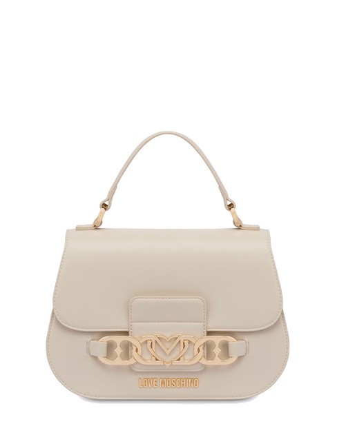 LOVE MOSCHINO HEART CHAIN Sac à main avec bandoulière Ivoire - Sacs pour Femme