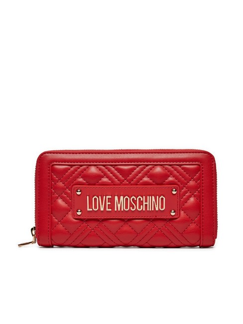 LOVE MOSCHINO QUILTED  Portefeuille zippé ROUGE - Portefeuilles Femme