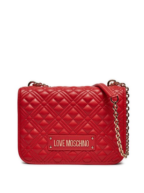 LOVE MOSCHINO QUILTED GOLD CHAIN Sac porté épaule/croisé ROUGE - Sacs pour Femme