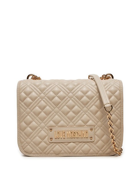 LOVE MOSCHINO QUILTED GOLD CHAIN Sac porté épaule/croisé Ivoire - Sacs pour Femme