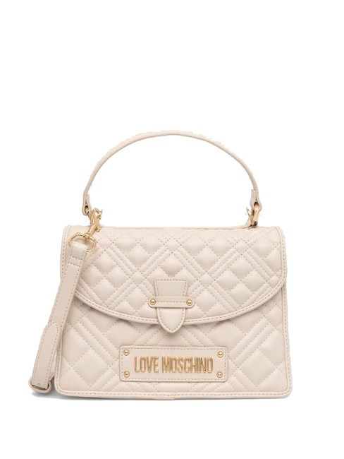 LOVE MOSCHINO QUILTED Sac porte-documents avec bandoulière Ivoire - Sacs pour Femme