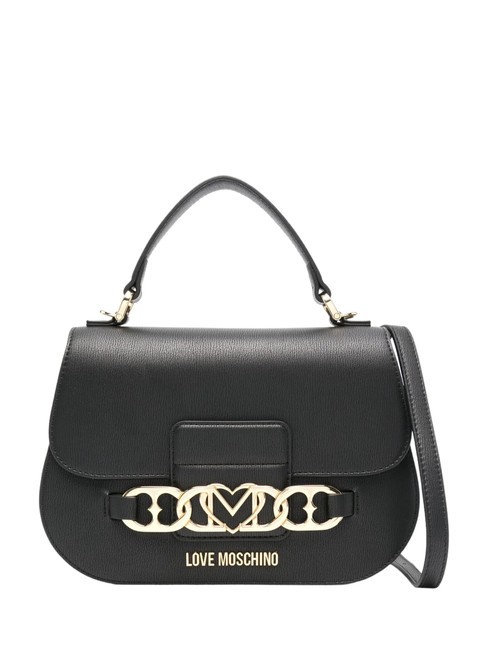 LOVE MOSCHINO HEART CHAIN Sac à main avec bandoulière Noir - Sacs pour Femme