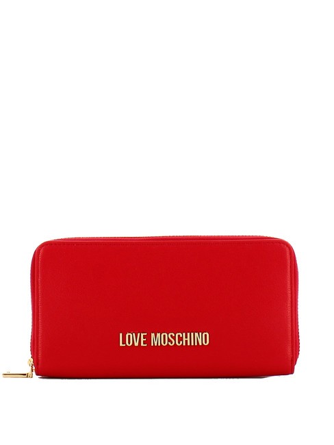 LOVE MOSCHINO LOGO LETTERING Portefeuille zippé ROUGE - Portefeuilles Femme