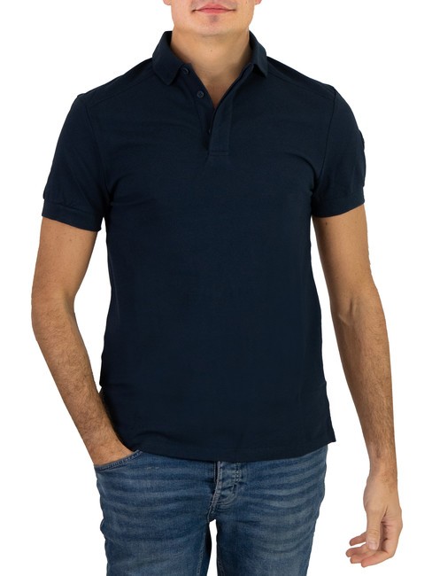 COLMAR FLUX Polo à manches mi-longues en piqué de coton bleu marine - chemise polo