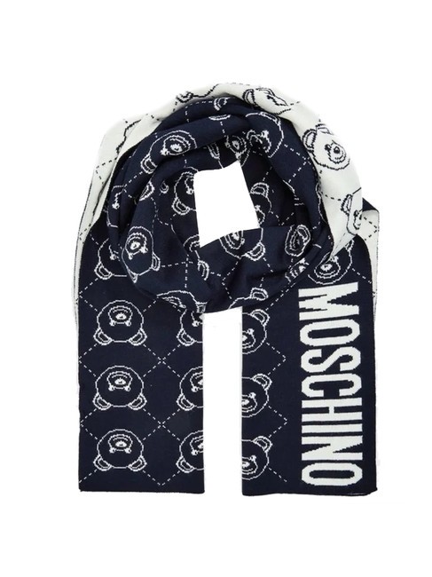 MOSCHINO TEDDY ROMBI Écharpe en laine mélangée bleu - Écharpes