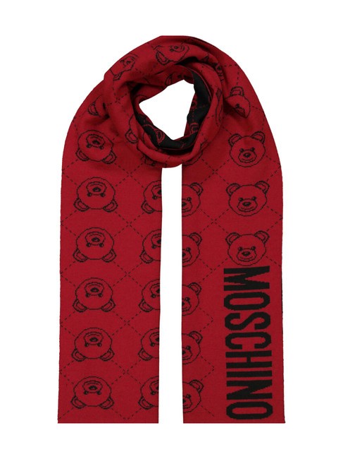 MOSCHINO TEDDY ROMBI Écharpe en laine mélangée rouge - Écharpes