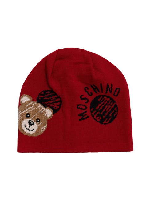 MOSCHINO TEDDY POIS Bonnet en laine mélangée rouge - Bonnets