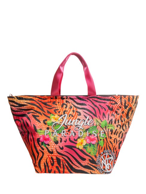 YNOT JUNGLE PARADISE Sac shopping de plage moyen fuchsia - Sacs pour Femme