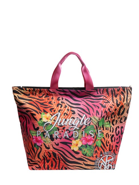 YNOT JUNGLE PARADISE Grand sac shopping de plage fuchsia - Sacs pour Femme