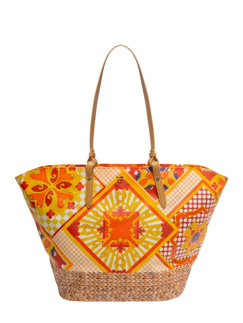 YNOT SICILY Grand sac shopping de plage orange - Sacs pour Femme