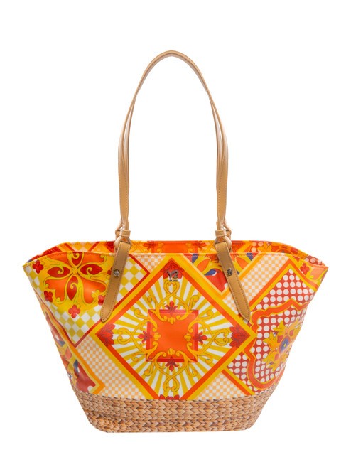 YNOT SICILY Sac shopping de plage moyen orange - Sacs pour Femme