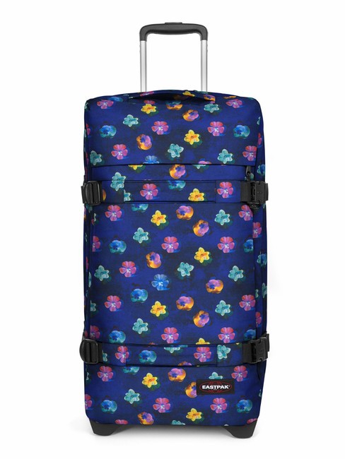 EASTPAK TRANSIT'R M Chariot de taille moyenne fleur flou marine - Valises Semi-rigides