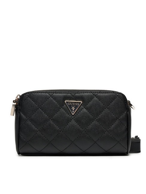 GUESS ECO CARLY Sac porté épaule matelassé NOIR - Sacs pour Femme