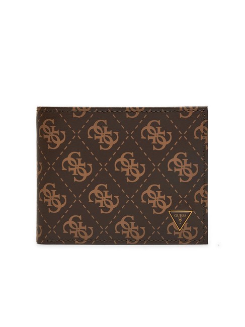 GUESS MITO Portefeuille en cuir avec porte-monnaie marron/ocre - Portefeuilles Homme