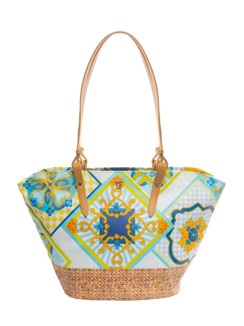 YNOT SICILY Sac shopping de plage moyen bleu - Sacs pour Femme