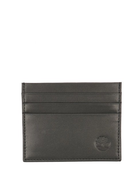 TIMBERLAND TB Porte-cartes plat en cuir noir - Portefeuilles Homme