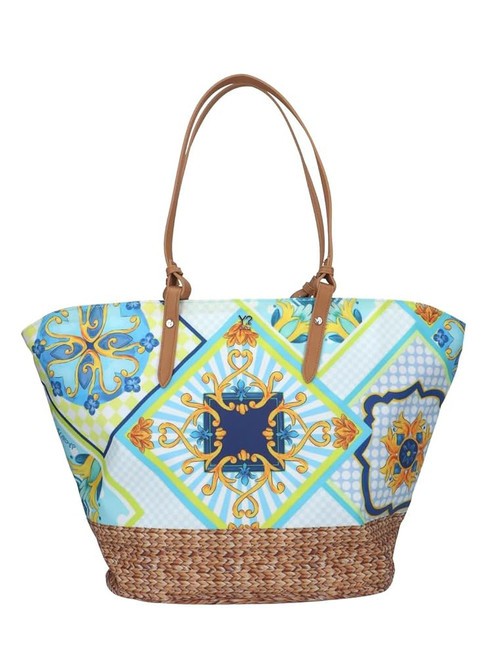 YNOT SICILY Grand sac shopping de plage bleu - Sacs pour Femme