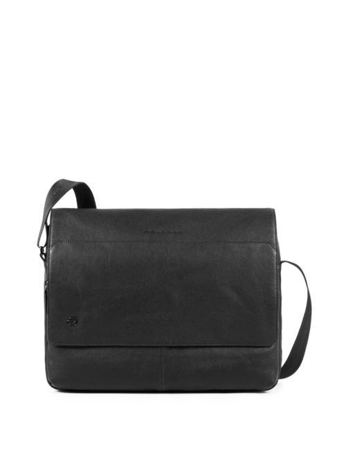 PIQUADRO BLACK SQUARE Besace en cuir pour ordinateur portable 14" Noir - Porte Documents Travail