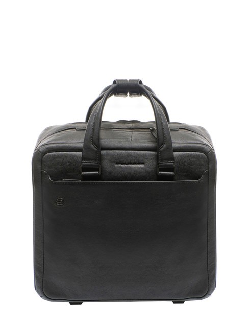 PIQUADRO BLACK SQUARE Trolley pilote pour ordinateur portable 15,6", en cuir Noir - Pilot case et Sacs ordinateur à roulettes