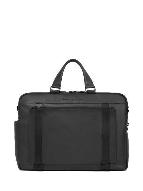 PIQUADRO DAVID Mallette en cuir pour ordinateur portable 15,6" Noir - Porte Documents Travail