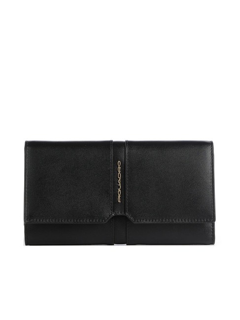 PIQUADRO RAY Grand portefeuille en cuir Noir - Portefeuilles Homme